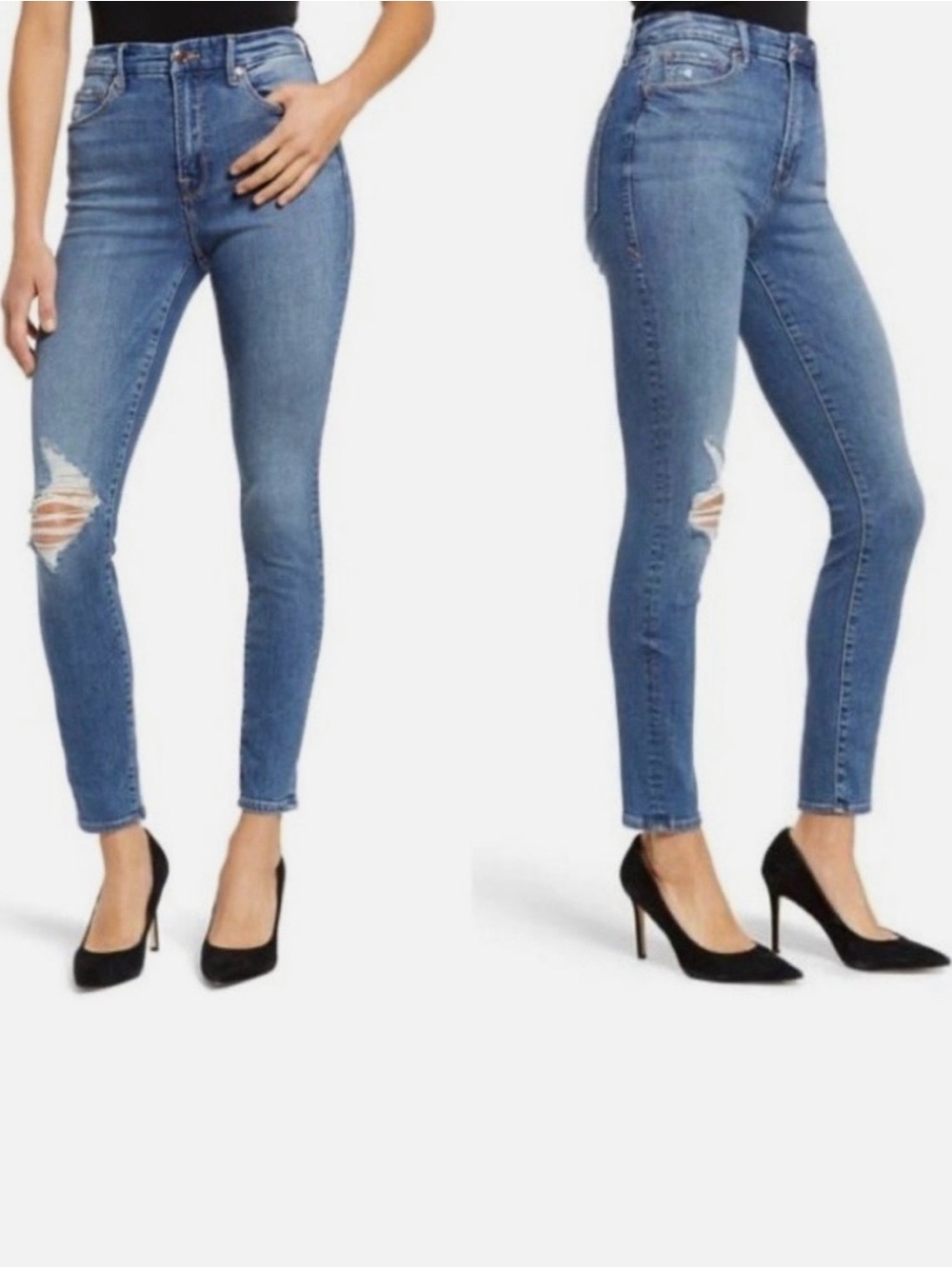 NWT Good American - Good Waist High Rise Ankle Jean